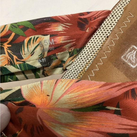 Sperry Top Sider Sandal Size 8.5M Tropical Print  Cork Wedge Slip On - Picture 9 of 9